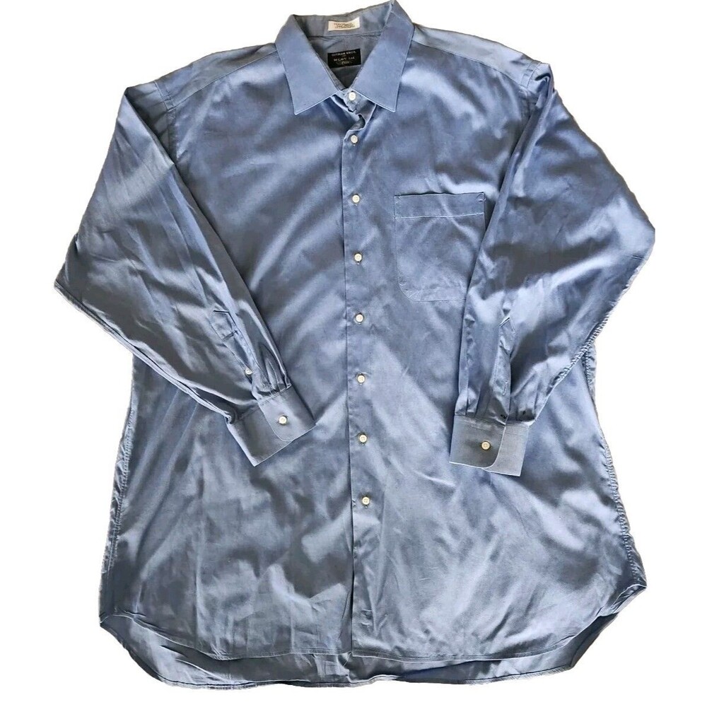 VTG Gitman Bros Shirt Mens 18.5 35 TTX Ultra Fine Pinpoint 2x2 Oxford USA Made